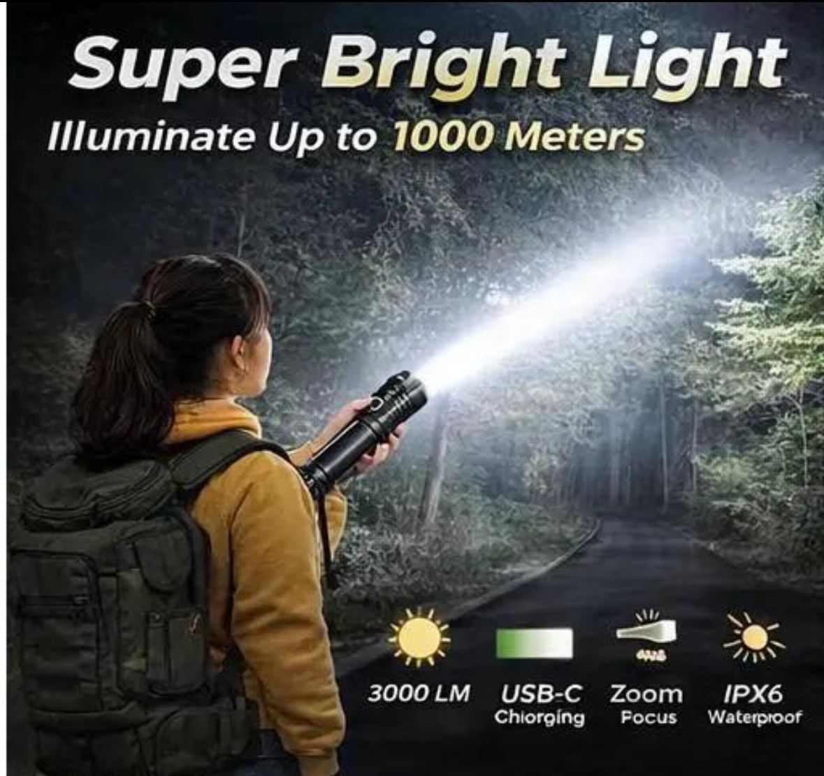 GHS Rechargeable Torch Flashlight